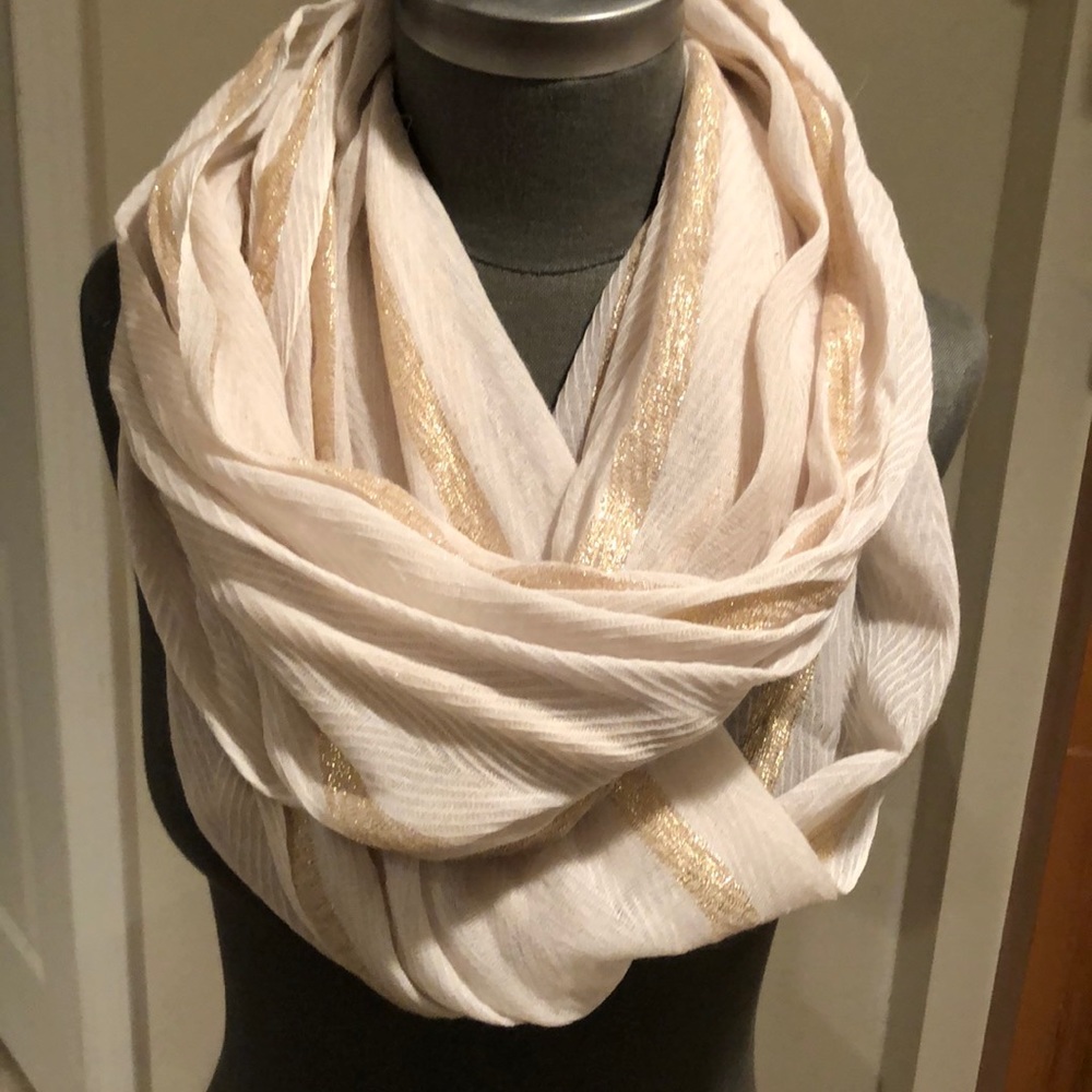 LOFT light pink gauzy infinity scarf
